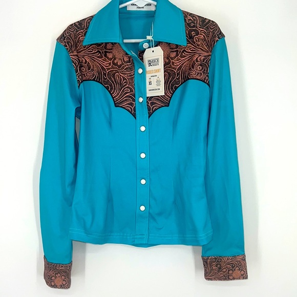 Ranch Dressn Other - Ranch Dressn Rodeo Girls Extra Small XS Country Western Horse Riding Shirt kids